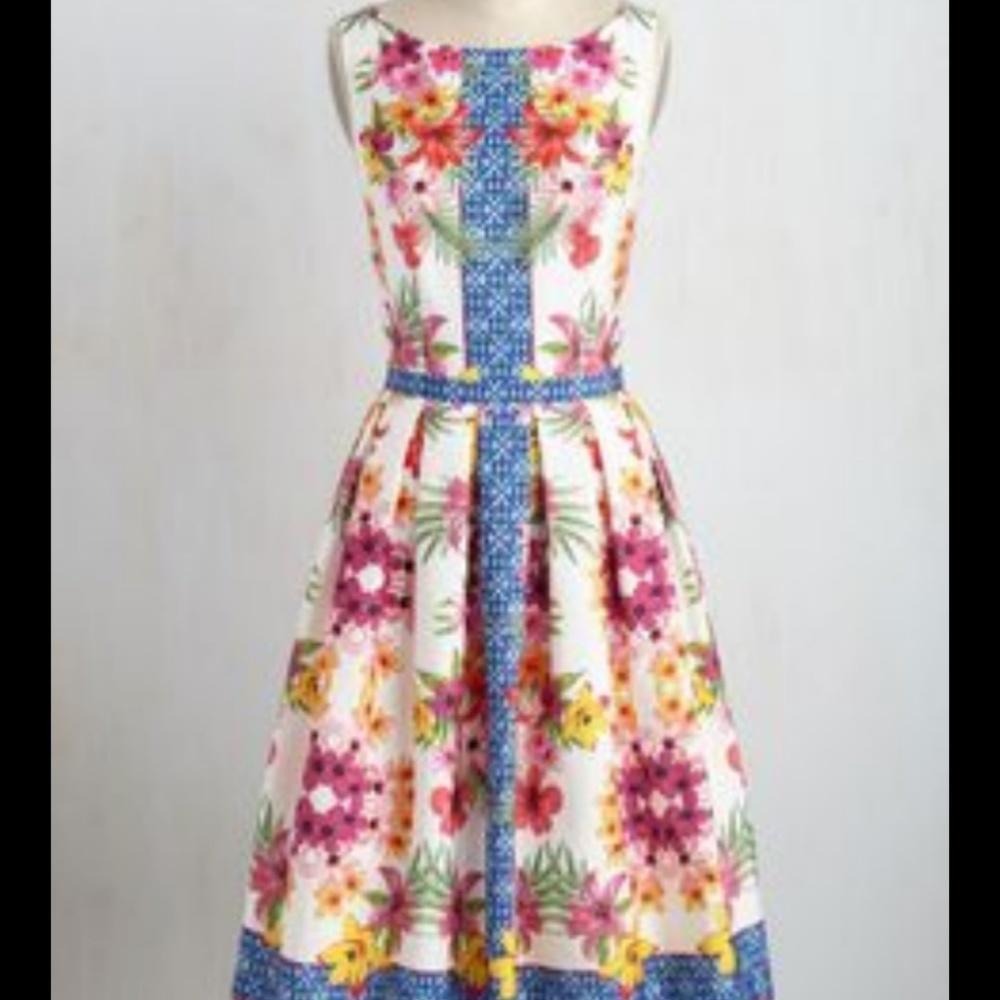 Modcloth Mingling Mood Eliza J Fit & Flare Dress